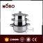NOBO steel handle Indian stainless steel pot/pan set