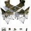 Portable 5-piece table and Chair Camo outdoor folding chairs