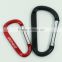Wholesale D shaped lead free black climbing carabiner swivel hook with printing logo