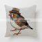 2016 Hot Selling fashion bird style Cotton printing Pillow Case