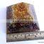 Orgonite Mix Chakra Stone Crystal Amethyst Pyramid With 4 SBB Coil Charged Crystal Point