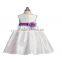 Customized Child Satin Frocks Designs Kids Party Dresses Wholesale Flower Girls Purple Dress For Party