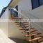 mono stringer steel staircase manufactured with stainless steel rod balustrade                        
                                                Quality Choice