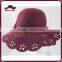 Wave Large brim and Star Pattern Felt Hat with Wool Flower