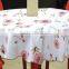 round flower printed Vinyl table cloth with flannel backing,water proof tablecloth