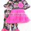 2016 newly made spring preorder baby girl capri sleeve outfits floral girls wholesale boutique clothing