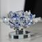 Clear blue lotus glassware for wholesale
