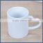 Porcelain material heart shape handle white blank mugs wholesale