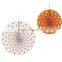 Orange and White POLKA DOT Paper Hanging Fans Wedding Decoration