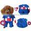 fancy Holloween cosplay superhero Captain America uniform costume cat dog pet wear pet apparel