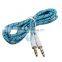 Round Car Stereo Auxiliary Cable 3.5mm Braided Audio Cable