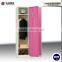 2 vertical door pink clothing steel locker hot sale steel locker with mirror key lock wardrobe cabinet