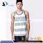 Daijun OEM summer men's white and blue cotton stripe dri fit tank top