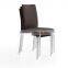 Classic fabric chrome legs armless dining chair