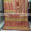 vintage kantha quilt indian printed cotton Pom Pom throw