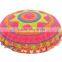 16" Round Uzbek Suzani Cushion Cover Indian Ethnic Embroidered Floor Pillows Vintage Decorative Mandala Cushions