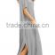 Women's Casual Loose Pocket Short Sleeve Split Long Maxi Dress