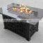 outdoor firepit table within granite table top and aluminum base, chat table