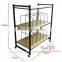 Antique 3-tiers Floor Standing Metal & Wood Pallet Shoe Rack