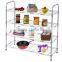 metal wire kitchen rack with 4 wheels, kitchen storage rack trolley cart