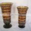 high quality tall glass vase with long stem and narrow mouth
