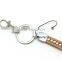 Champagne Promotion Gift PU Leather Key Chain with Crystal Gem, Swivel Snap Hooks, Key ring accembly, Acrylic Gem Key chain