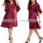 The Casual plus size women Butterfly Sleeve Sexy V neck straight short dresses for fat lady .