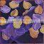 Colorful leaves shining poly embroidered tulle swiss voile lace fabric