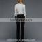 Office Lady Fashion Design Contrast Collar Cuff Striped Shirt