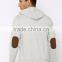 Grey Melange Hooded Sweatshirt For Man Long Sleeves With Elbow Patches Sweaters Kangaroo Front Pocket Ribbed Hem Hoody Custom