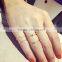 5 Pieces/set Women Gold Silver Wave Circle With Rhinestone Midi Finger Knuckle Rings