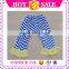high quality children knitted fabic cotton chevron ruffle boutique toddler baby girls pants