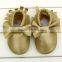 Gold Moccasins Baby Leather Shoes Girls Mocs Crib Shoes M5091704