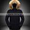 2016 Custom Wholesale Fashion Long Fur Hood Men Russian Winter Coat