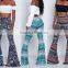 High Quality Retro Aztec Print Bell Bottom Flare Pants Leggings Women