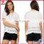 Round hollow out neck chiffon tops , china import clothes