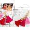 Women Bag Accessory Triple Tassel Charm Key Chain Ring Handbag Ornament