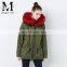 Wholesale Elegance High Fashion Top Luxury Raccoon Fur Collar Real Fur Parka Jackets Women