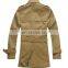Men's elegant stylish trench coat with belt double-breasted cotton black coat