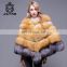 Warm Winter Luxury fox fur With Fluffy Fox Fur Trim Cloak