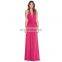 Fashion Deep V Neck Backless Maxi Long Dress chiffon red Sexy Dresses Women's Evening Dress for Wholesale