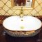 Round shape bathroom  green color wash countertop hand vanity art basin sinks