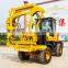 Hydraulic wheel loader one multi-use pile drilling guardrail hydraulic pile driver