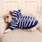 Striped pet puppy dog t-shirt hoodie Bully corgis clothes pet dog clothing with small ears