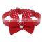 Cute wool woven bow pet collar dog leash