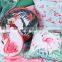 China supply custom high quality T-spun round shape flamingo toucan print pillow seat cushion
