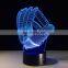 3D Night Light Lamp Acrylic Colorful Mitt Baseball Glove Sports Touch Switch