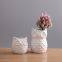 Nordic Simple Style Grey White Owl Animol Ceramic Vase Decoration For Home Bedroom Study