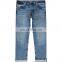 China factory OEM 100% Cotton skinny washed blue men jeans