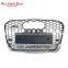 RS6 front grille for Audi A6 S6 C7 A6L center honeycomb mesh ABS bumper grill 2012-2015 chrome black style